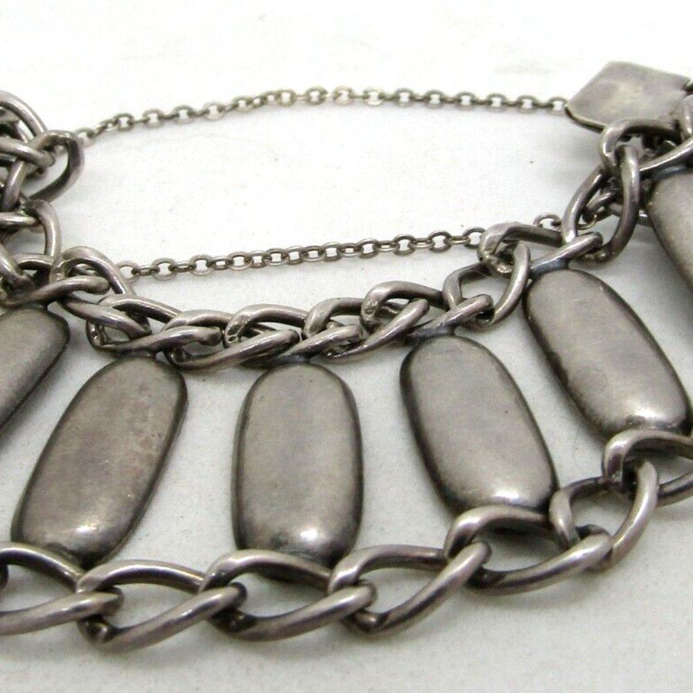 Vintage Napier Sterling Silver 9" Panel Bracelet